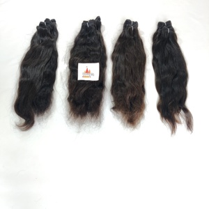 Venta al por mayor indio 100% Virgin bundle color natural crudo pelo negro mujeres barato extensiones de cabello humano - Product Image 5