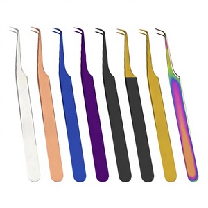 Pinzas Samroz de Punta Fina de Acero Inoxidable para Extensión de Pestañas y Cejas, para Aplicación de Pestañas Postizas - Product Image 1