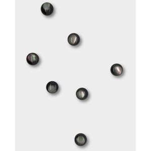 10 Cabujones Redondos de MOP Negro para Bisutería - Product Image 3