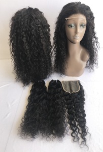 Pelucas de Cabello Humano 100% Natural Sin Procesar de Camboya, Rizado de 18'', con Cierre Transparente 5x5 de un Solo Donante, Ondulado, Proveedor Indio - Product Image 4