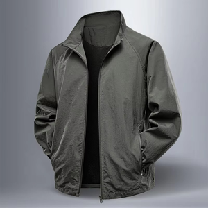 Primavera otoño hombres chaqueta Casual al aire libre soporte cuello cremallera a prueba de viento impermeable versátil deporte abrigo chaqueta de mezclilla hombres ropa - Product Image 5