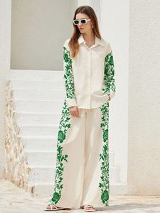 Patrón sólido Tejido Tops Verano Casual Jacquard Algodón Top Bordado floral Longitud corta Uso diario Conjunto de dos piezas Hecho de gasa - Product Image 4