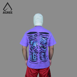 T-shirt 100% coton à la mode pour hommes séchage rapide nouveau style technique de broderie écran personnalisé tissu tricoté de haute qualité utilisation dans la salle de sport - Product Image 6