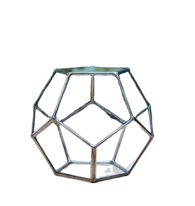 Customized <b>Small</b> Geometric Glass Terrarium Colorful Frosted Amber Black Clear Valentine Print Handmade Silk Metal Cylinder - Product Image 1