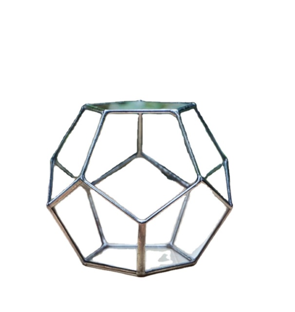 Trendy Customized Small Geometric Glass Terrarium Colorful Frosted Amber Black Clear Valentine Print Handmade