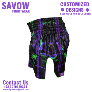 กางเกงขาสั้น BJJ มวยไทยมวยไทยแบบกำหนดเองโลโก้ด้านหน้าสำหรับการต่อสู้การต่อสู้ - Product Image 4