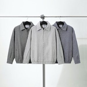 TST 2131 Unisex <b>Vintage</b> Nonwoven Breathable Eco-Friendly Basic Casual Geometric Pattern Bomber <b>Jacket</b> - Product Image 6