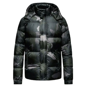 Chaqueta de plumón de nailon y poliéster ligera para hombre, abrigo cortavientos impermeable con capucha, chaqueta acolchada térmica acolchada con aislamiento - Product Image 3