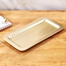 Bandeja de servicio profunda Rectangular clásica plato de Metal decorativo de lujo personalizado hecho a mano para alimentos - Product Image 6