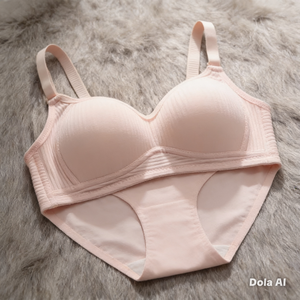 Thin cotton underwear set for students, breathable, with underwire cups, shaping, support, and preventing sagging - Product Image 4