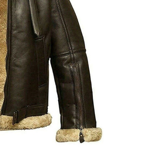 Dernière conception sur mesure en peau de mouton véritable veste en fourrure de cuir pour hommes nouveau design hiver automne vêtements pour hommes veste en fourrure de cuir 2026 - Product Image 3
