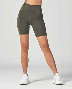 Short de fitness taille haute sans couture pour femmes Short de yoga de compression athlétique respirant Lavage coloré de teinture uni personnalisé - Product Image 3