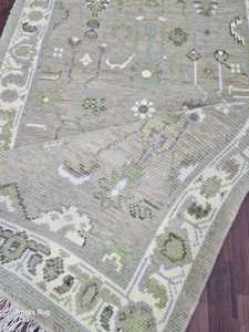 Fait à la main traditionnel petit 3x5 gris laine coureur haut Vintage Style turc tapis salon porte salle de bain bas Golf tailles disponibles - Product Image 3