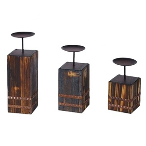 Support de bougie en bois rustique fait main, écologique, logo personnalisé, finition polie, décoration pour la maison et les mariages, pour Noël - Product Image 1