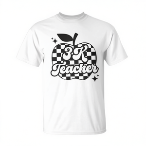 3K Teacher Apple Design T-shirt à manches courtes et col rond pour enfants, unisexe, pour la rentrée scolaire - Product Image 2