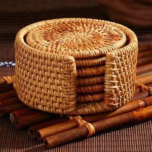 Diseño de tendencia, alfombrilla para mesa de comedor, posavasos de yute tejido a mano resistente al calor, alfombrillas bordadas para café, manteles individuales de lino de yute de ratán - Product Image 5