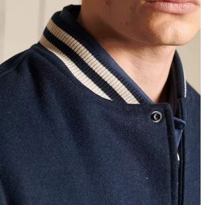 Veste universitaire de baseball en laine mélangée avec logo personnalisé Vestes Letterman de style décontracté en polyester/coton à motifs teints - Product Image 3