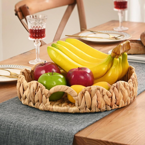 Juego de 3 bandejas redondas para servir algas marinas, diseño de Jacinto festoneado para almacenamiento de decoración de alimentos, venta al por mayor de Vietnam Vecraft - Product Image 3