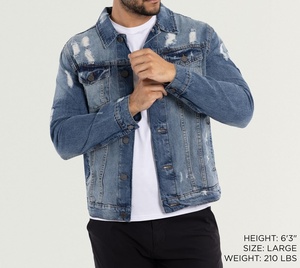แจ็คเก็ตยีนส์เดนิมวินเทจกันน้ำสำหรับผู้ชายแบบ OEM พร้อมกระดุมแบบปกปิด เสื้อโค้ทโอเวอร์ไซส์สำหรับฤดูหนาว ผู้จัดจำหน่ายในปากีสถาน - Product Image 3