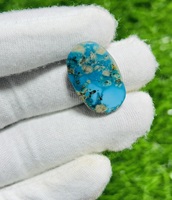 Turquoise iranienne naturelle, cabochon, taille et forme personnalisées, sculpté à la main, effet étoilé, pierre brute pour la fabrication de bijoux, certifié par une tierce partie