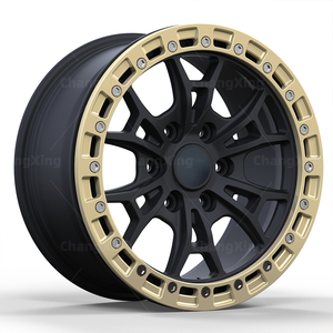 6x114.3 6x120 6x127 6x135 2 pièces Concave Design <span class=keywords><strong>Champagne</strong></span> Beadlock Roue noire mate pour Ford F150 Pickup - Product Image 1