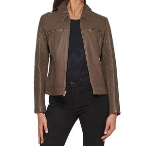 Veste en cuir pour femmes, vente en gros à prix chaud, nouvelle mode, coupe-vent, veste pour femmes - Product Image 4