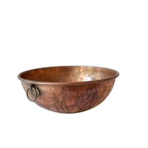 Bol en cuivre pour la cuisine, qualité supérieure, bol à mélanger en cuivre métallique, finition brillante, taille moyenne, bol à nourriture en cuivre - Product Image 1