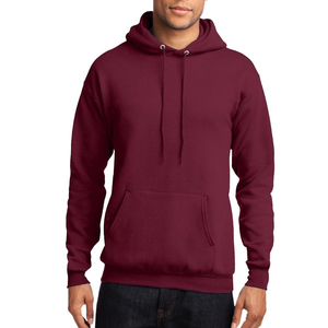 Maroon color <b>Pullover</b> <b>Men</b> Blank Hoodies Good Quality <b>Men's</b> casual style Hoodies In Different Style And Size for sale - Product Image 1