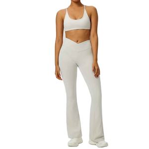 Conjunto Deportivo de 2 Piezas para Mujer, Shorts por Encima de la Rodilla, Transpirable, 100% Algodón, Leggings de Gimnasio, Bra Deportivo, Ropa Deportiva para Yoga - Product Image 2