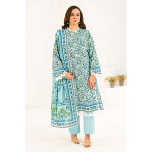 Ensemble de costume Khaddar pour femmes en coton 100% imprimé 3 pièces avec dupatta en dentelle K-52093 - Product Image 5