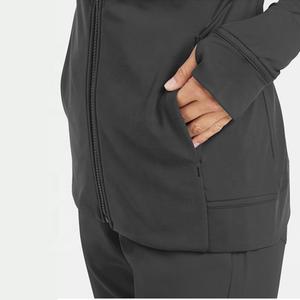 Zip Up Warm Up Femmes Hommes Logo Personnalisé Scrubs Manteau D'allaitement Hôpital Médecin Uniformes Scrubs Vestes Tops - Product Image 2