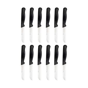 Juego de 12 cuchillos de fruta con purpurina negra 3cr13 cuchillas de acero alemán acabado hecho a mano moderno 6 uds cortadores de cuchillos para uso doméstico - Product Image 1