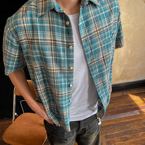 Camisa de talla grande para hombre, Camisa de franela a cuadros, camisa de manga larga con botones Retro de alta calidad OEM - Product Image 3