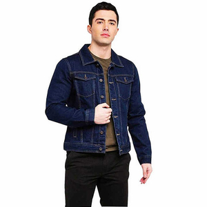 Chaqueta Vaquera Estándar para Hombre con Cuello Alto, Bolsillos Delanteros de Felpa, Recubrimiento Personalizado, Lavado a la Piedra, Transpirable, Servicio OEM, con Botones - Product Image 6