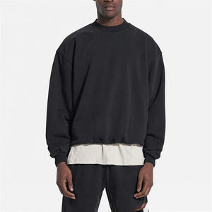 Sweat-shirt ras du cou à épaules tombantes, décontracté, épais, 380gsm, éponge française, 100 coton, impression personnalisée, coupe ajustée, pour hommes - Product Image 2