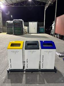 ระบบเก็บขยะ4ชิ้นถังสี่เหลี่ยมแบบเปิดด้านบนสำหรับกลางแจ้งใช้ในเชิงพาณิชย์ - Product Image 5