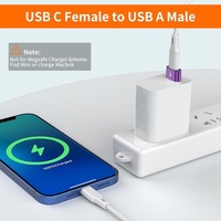 Adaptor konverter USB 3.0 Tipe C, OTG wanita, adaptor pengisian daya Transfer Data OTP untuk iPhone 12 Pro