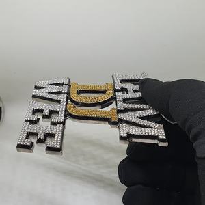 Custom Princess Cut VVS Real Moissanite Hiphop colgante chapado en oro IGI certificado - Product Image 3