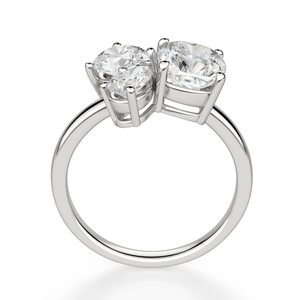 Bague de fiançailles et de mariage unique en argent sterling avec moissanite et diamants multi-pierres pour femme - Cadeau idéal pour les occasions festives - Product Image 3