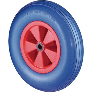 Caster <b>Wheel</b> 400mm Polyurethane Grooved 200 kg Load Capacity Puncture-Proof <b>Plastic</b> BS Rollers - Product Image 1