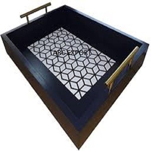 Bandeja negra grande y elegante para servir alimentos, accesorios de utensilios de cocina más vendidos, bandeja para servir té y café, bandeja para servir chocolate - Product Image 5