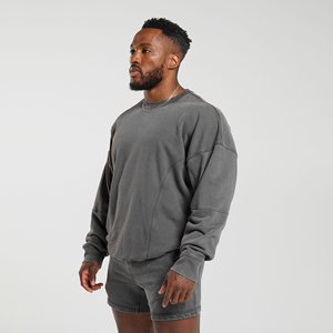 OEM 360g francés Terry Die Dye ácido lavado de gran tamaño de talla grande para hombre gradiente sudaderas con capucha y sudadera cuello redondo logotipo personalizado cuello redondo - Product Image 2