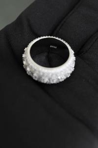 Moissanite Iced out 5 Row Ring 925 Sterling Silver VVS Moissanite Diamond Ring Joyería personalizada Anillo de compromiso Regalo para ella - Product Image 3