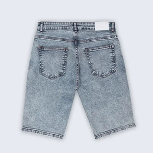 Shorts en jean de haute qualité pour hommes Shorts bleus extensibles Jeans Acid Washed Regular Fit Denim pour hommes avec Logos personnalisés Shorts pour hommes - Product Image 2