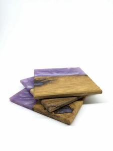 Posavasos de madera de resina epoxi cuadrada Limbus, para decoración del hogar - Product Image 4