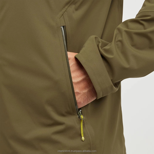 Custom Men's Autumn Casual Hooded Softshell <b>Jacket</b> with Stand Collar Zipper Windproof Waterproof <b>Patchwork</b> Design Nylon OEM Logo - Product Image 4