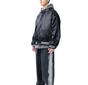 Chaqueta de invierno personalizada para hombre, ropa de calle de cuero satinado transpirable de talla grande, parches bordados OEM de punto a prueba de agua - Product Image 4