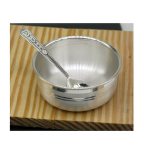 ชามเสิร์ฟซุปอาหารทำจากสแตนเลสสำหรับเด็กทารกใช้ในงานหัตถกรรมพร้อมช้อนและชาม - Product Image 5