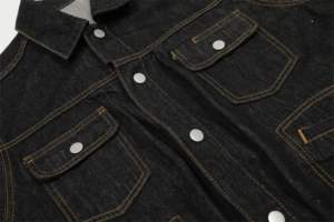 Veste en jean tendance avec logo personnalisé pour homme, veste en jean multi-poches, veste décontractée pour homme - Product Image 5