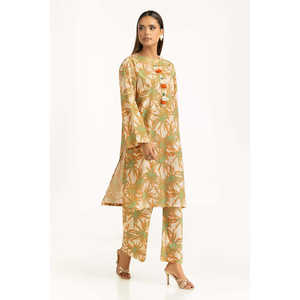 Conjunto de Dos Piezas Casual para Mujer, Estampado Beige, para Primavera/Verano, Talla XS/XS, Tops Cortos - Product Image 5